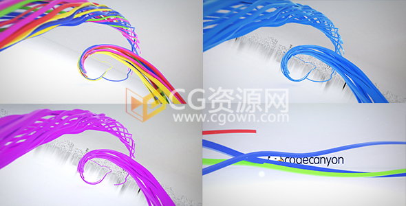 三维生丝带长线条动画效果演绎LOGO片头制作工程-AE模板下载
