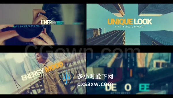 城市旅游快速简介故障旋转图文演示商业电影运动宣传幻灯片-AE模板下载