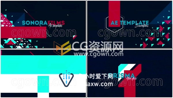 创意流行时尚片头复古形状元素动画效果视频制作-AE模板下载