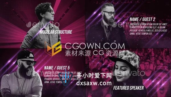 研讨峰会或音乐会演讲者人物介绍宣传视频包装制作-AE模板下载
