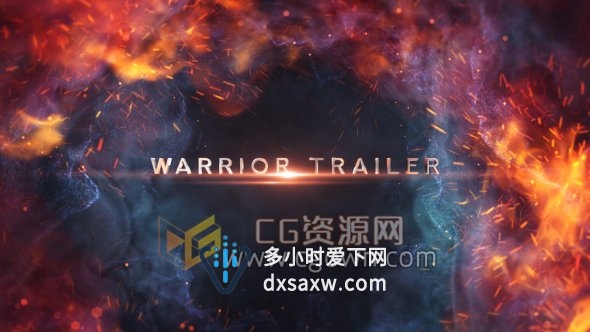 震撼大气预告片头爆炸耀斑粒子文字标题动画效果-AE模板工程