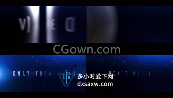 蓝色星空漂亮唯美粒子光斑文字标题宣传片头视频制作-AE模板下载