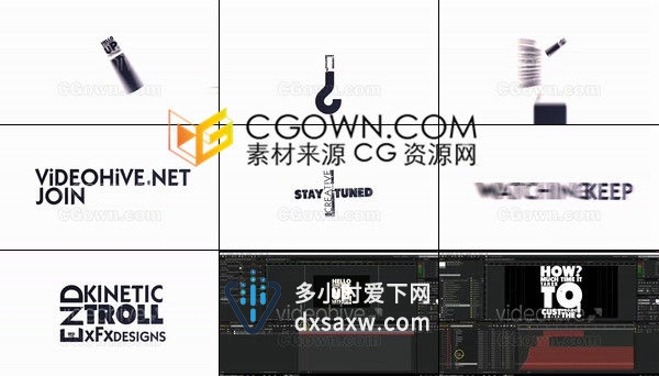 动态文字排版动画标题介绍字幕视频效果制作-AE模板工程