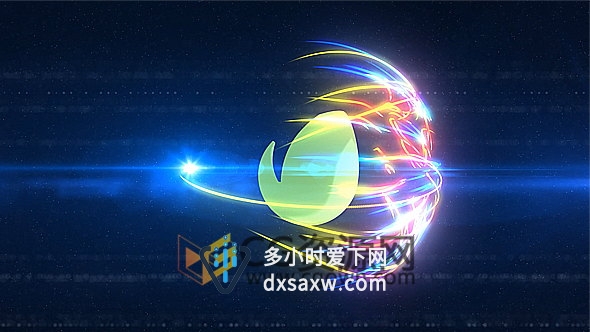五彩缤纷光线球形流动粒子LOGO片头动画下载AE模板