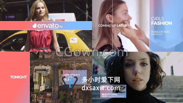 时尚节目电视剧频道包装工程现代简约设计图形风格-AE模板下载