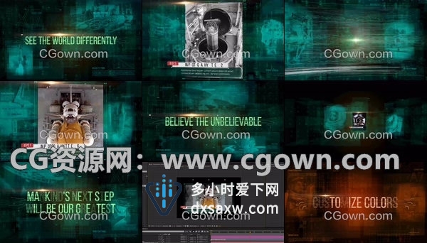 网格技术宣传片信息图表科技企业计算机科学技术视频制作-AE模板工程