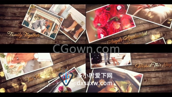 浪漫粒子光斑照片幻灯片家庭情人婚礼相册视频动画-AE模板下载