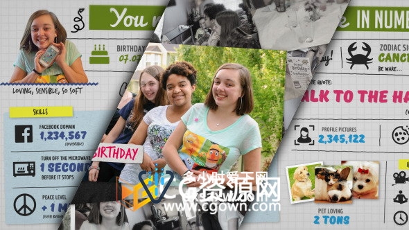 日期类元素乐趣视频名字生日他最喜欢像母亲节婚礼毕业庆典AE模板