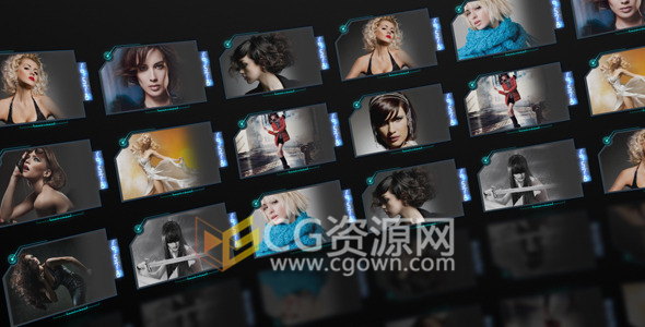 三维环形大屏幕照片视频墙宣传片头动画-AE模板下载