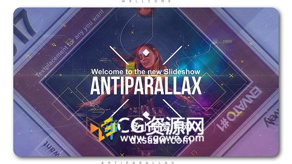 AE模板正方空间图形数字视差图文宣传视频效果