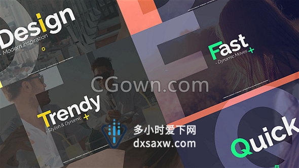 唯美时尚人物图片展示介绍创意大标题动画宣传片头-AE模板下载