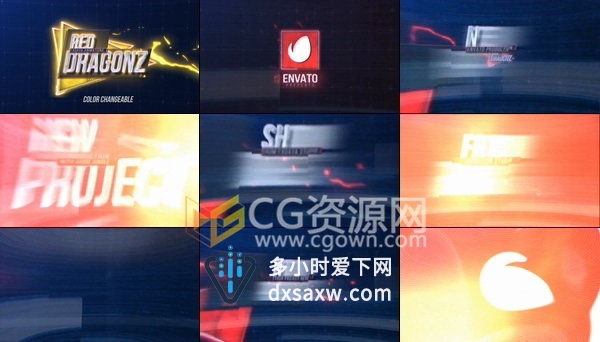 SABER制作电流特效标题LOGO片头动画游戏或电影宣传-AE模板下载