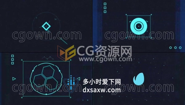 科技感形状动画MG图形LOGO效果视频片头制作-AE模板工程