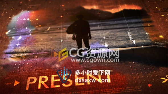 纸板涂绘箭头绘图复古文化宣传纪录片头视频AE模板
