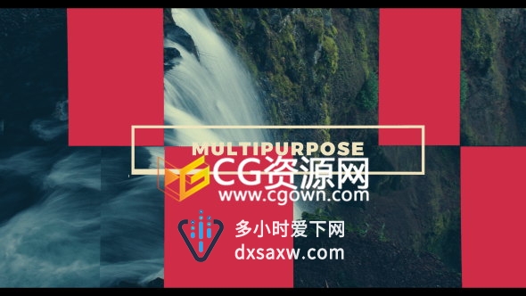 AE模板优雅图形遮罩滑动转场动画图文展示视频包装动画