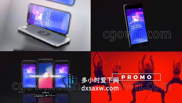 手机APP软件或游戏宣传动画推广广告演示视频效果-AE模板下载