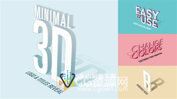 创意活动海报3D文字LOGO立方效果设计动画工程AE模板