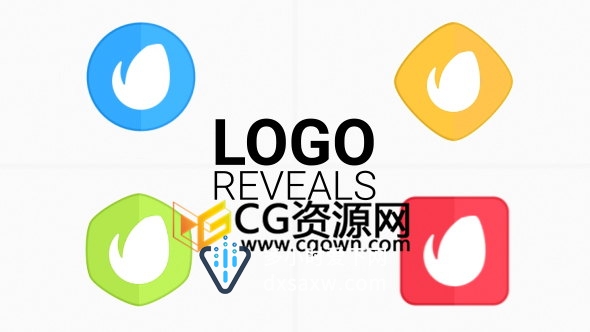 AE模板8种简单图形动画LOGO片头企业标志演绎效果