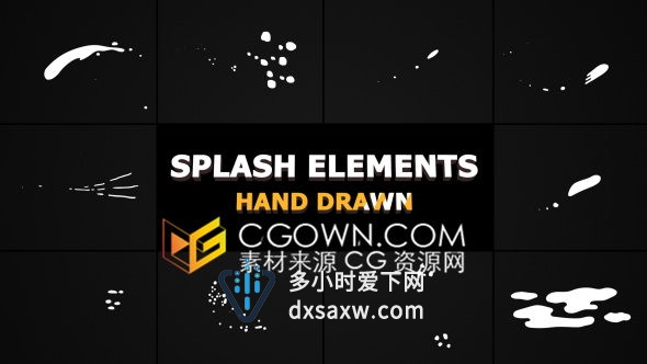 2D卡通液体运动飞溅效果搞笑形状MG图形动画效果-AE模板下载