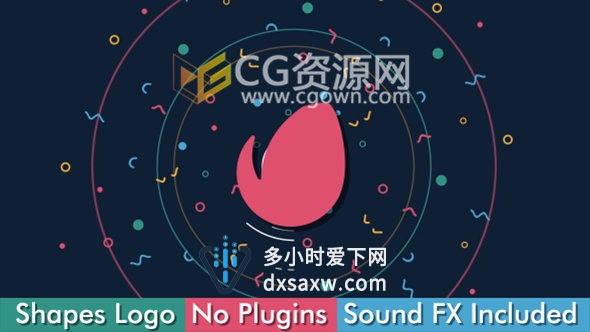 创意形状动画MG图形元素演绎LOGO标志片头视频-AE模板工程