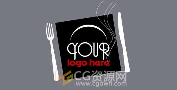 简笔画图形动画美食家餐厅包装宣传片头制作工程AE模板