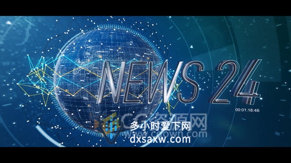 Element 3D v2制作HUD科技元素News新闻频道包装-下载AE模板