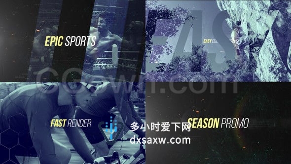 动作拳击健身锻炼足球运动比赛揭幕战故障效果视频-AE模板下载