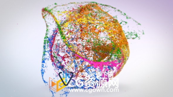 AE模板油漆汇聚冲击爆炸流体飞溅公司LOGO片头动画