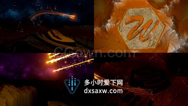 美丽的外层空间粒子轨迹星空绚丽光线揭示标志LOGO动画-AE模板下载