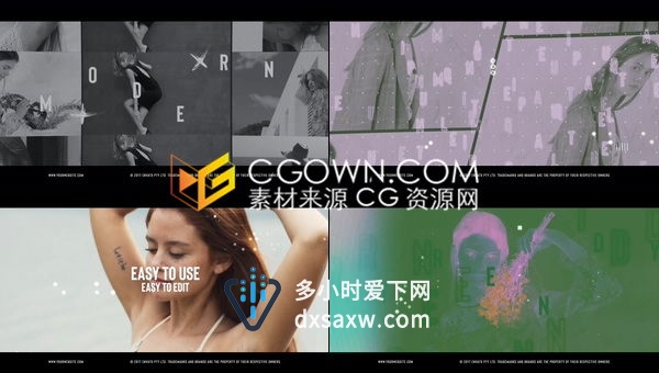 故障毛刺运动风格宣传片头现代动感介绍视频动画制作-AE模板下载