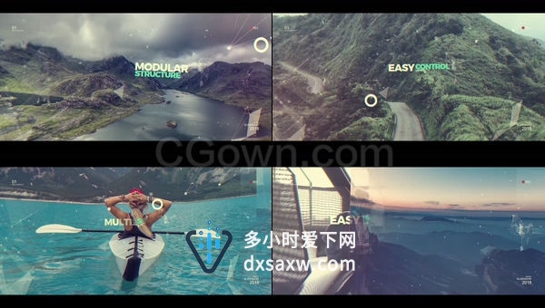 数字科技点线面粒子视差图文介绍宣传视频动画效果制作-AE模板下载