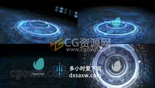 HUD高科技感UI动画效果演绎LOGO片头视频制作-AE模板工程