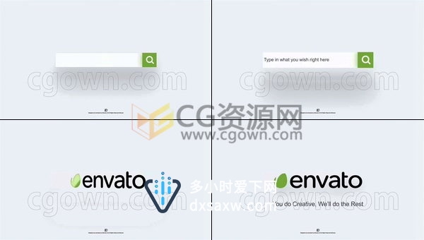 互联网搜索图标公司网站LOGO动画片头视频-AE模板工程