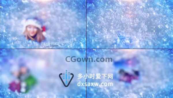 冬天冰雪优雅闪亮梦幻婚礼预告片新年节日家庭记忆唯美相册-AE模板下载