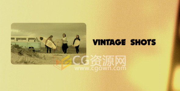 70年代经典电影老式镜风格投影展示照片相册动画AE模板