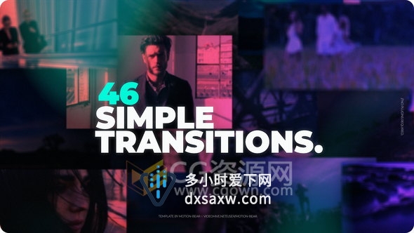 46种视频转场过渡效果制作带使用视频教程-下载AE模板