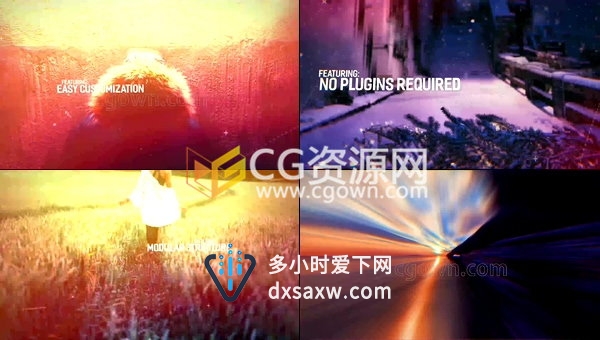 大气视差光效动画图片幻灯片开场视频宣传-AE模板下载