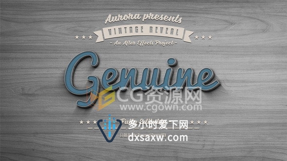 制作3D复古纹理文字LOGO动画效果4K工程文件-AE模板下载