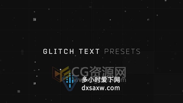 22种故障文本动画预置拉伸毛刺特效效果标题AE模板