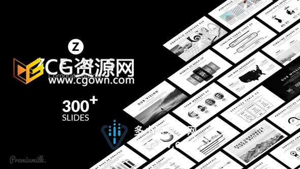 300组公司企业宣传包装商业合作介绍信息图表设备地图-AE模板下载