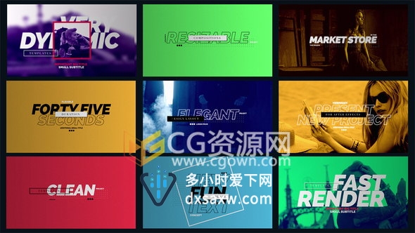 动感时尚抽象设计字幕开场片头视频动画工程-AE模板下载