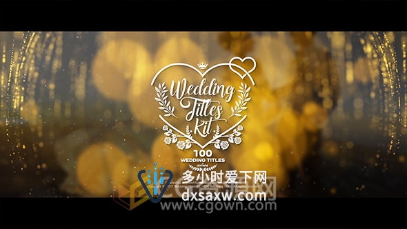 100种婚礼视频包装标题设计动画包括实用视频素材AE模板