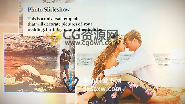 甜蜜温馨回忆相册制作婚礼家庭旅游照片专辑视频-AE模板下载