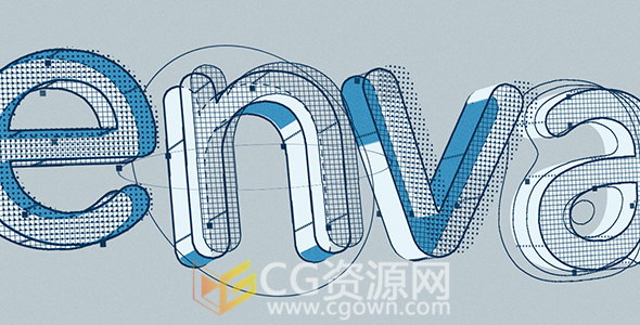 3D卡通建筑素描大纲线文字LOGO动画片头AE模板
