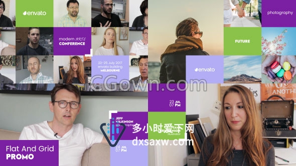 多屏幕网格画面展示介绍视频动画商业会议公司房地产宣传-AE模板下载