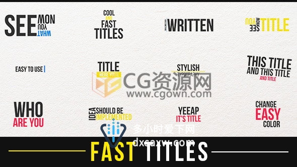 20组动态文字标题排版字幕动画设计工程文件-AE模板下载