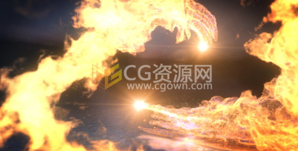 舞动火焰粒子碰撞演绎LOGO动画片头视频-下载AE模板