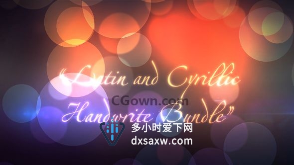 手写字母拉丁文动画字体组成英文标题字幕动画效果-AE模板下载