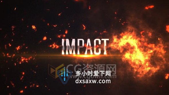 4K分辨率火焰粒子爆炸宣传标题动画开场片头视频AE模板