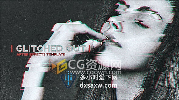AE模板信号损坏特效制作RGB色彩分离效果图文开场视频